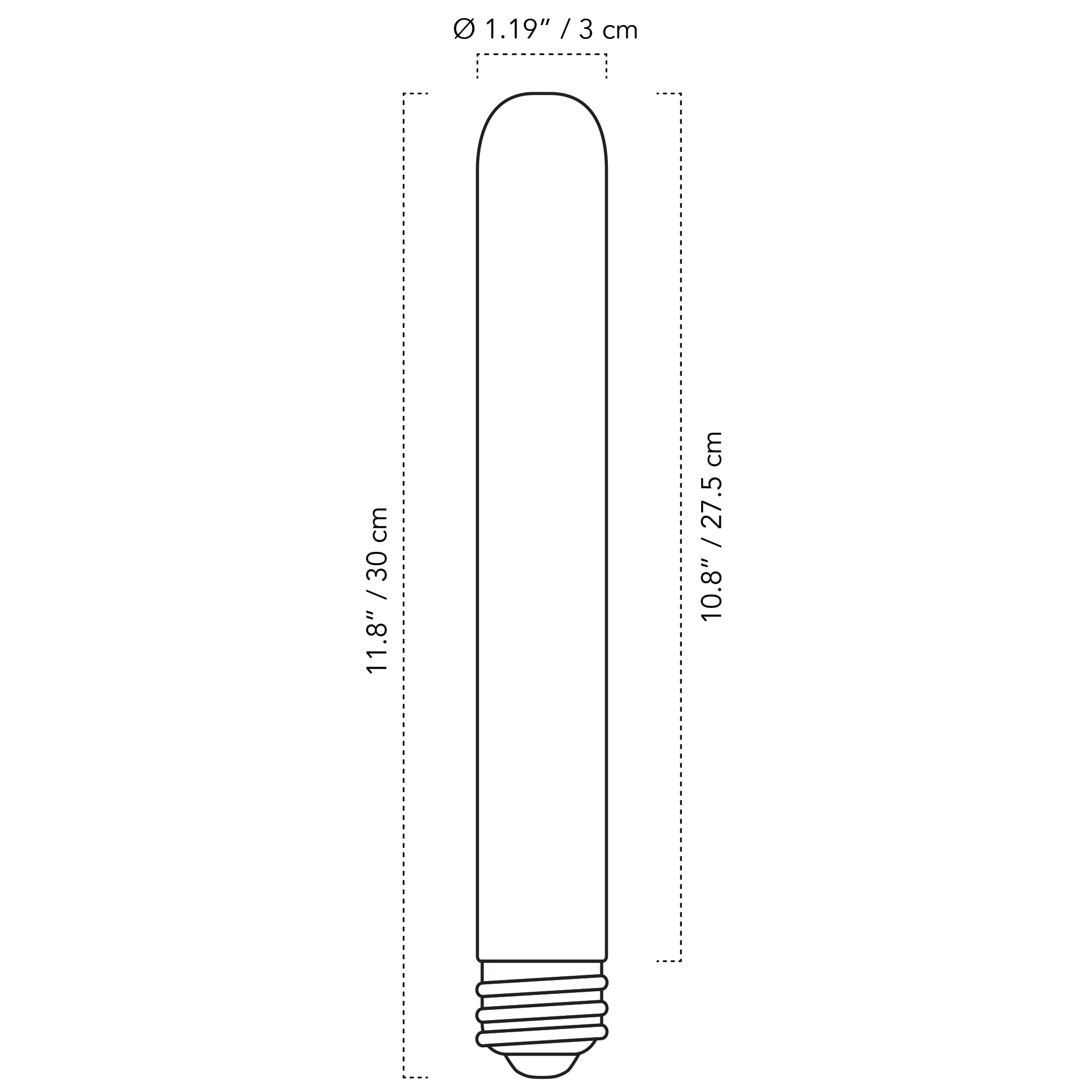 A Technical Drawing Of The T10 6W Led Filament Light Bulb