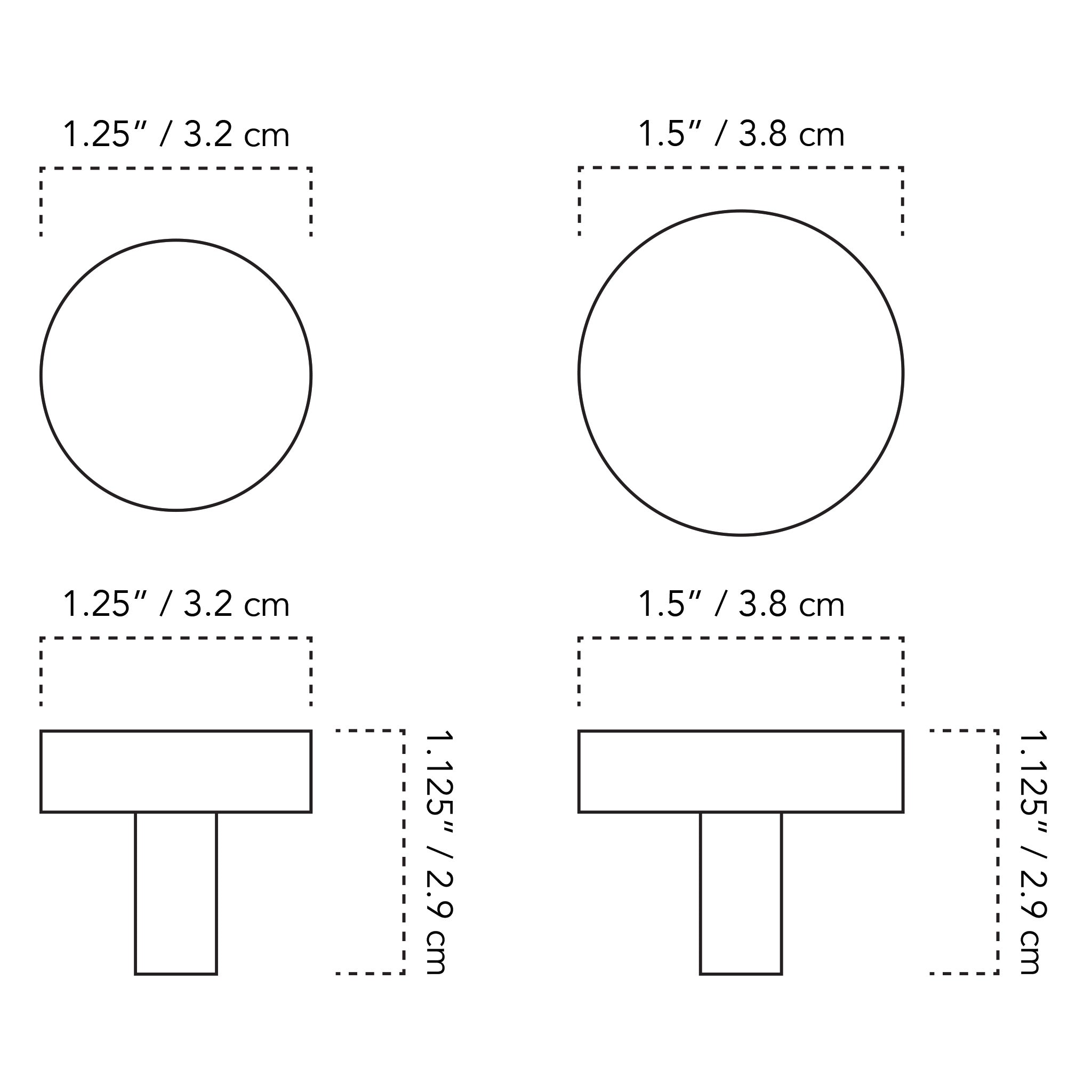 A Technical Drawing Of The Jane Cabinet Knob