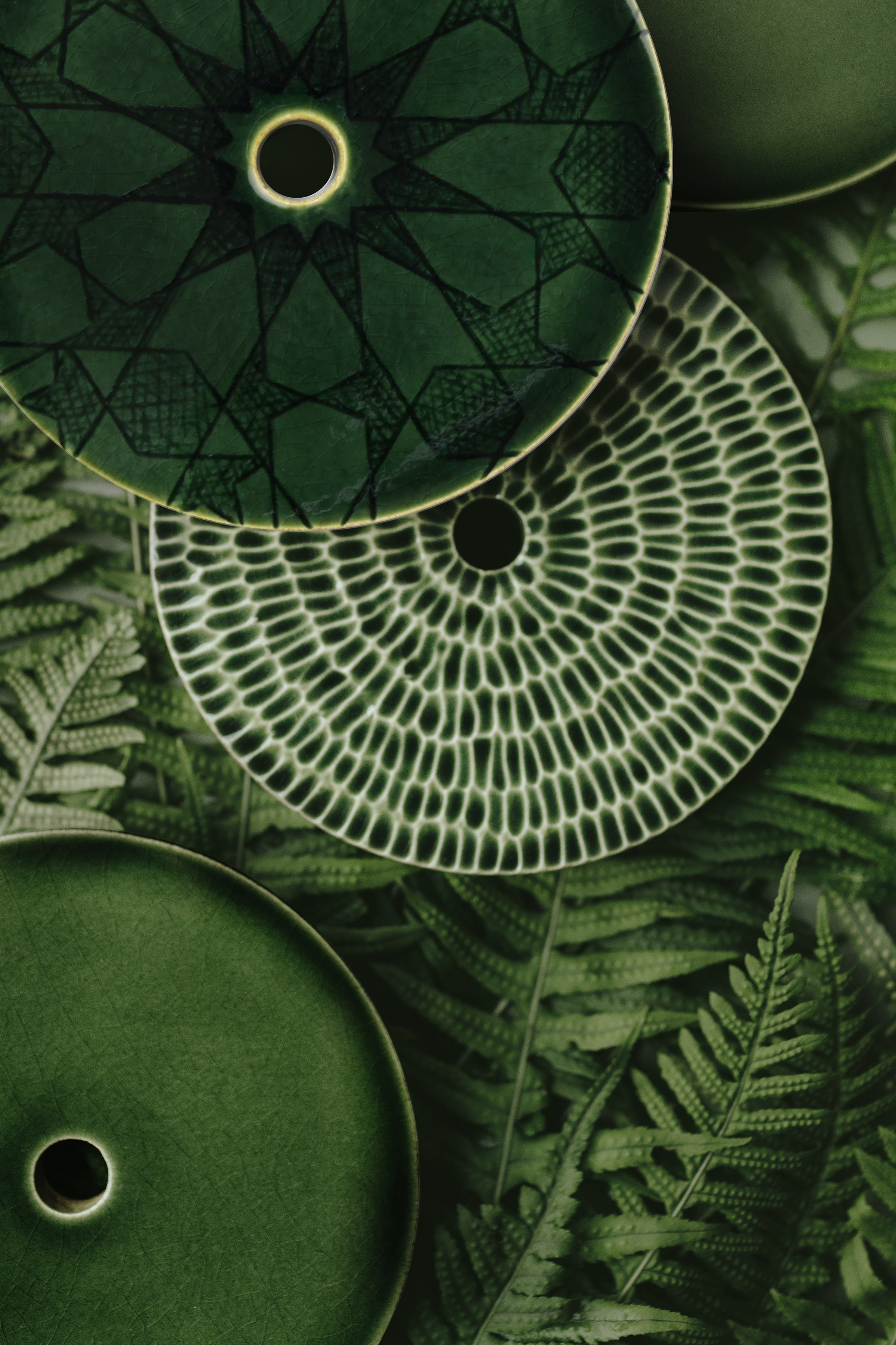 Forest Green Ceramic Canopies by Pratt + Larson