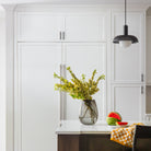 Lexi Large Pendant shown in Matte Black. Interior Design by Outline Interiors. Photography by Sarah Crowley