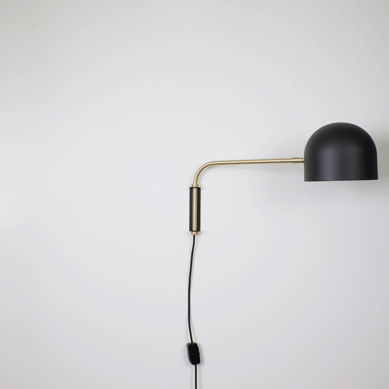 Amélie Swing 8" shown in Matte Black with Brass