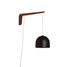 Swing Arm Amélie 6" shown in Walnut with White twisted cord and Matte Black metal finish