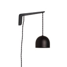 Swing Arm Amélie 6" shown in Black Stained wood finish with Black twisted cord and Matte Black metal finish
