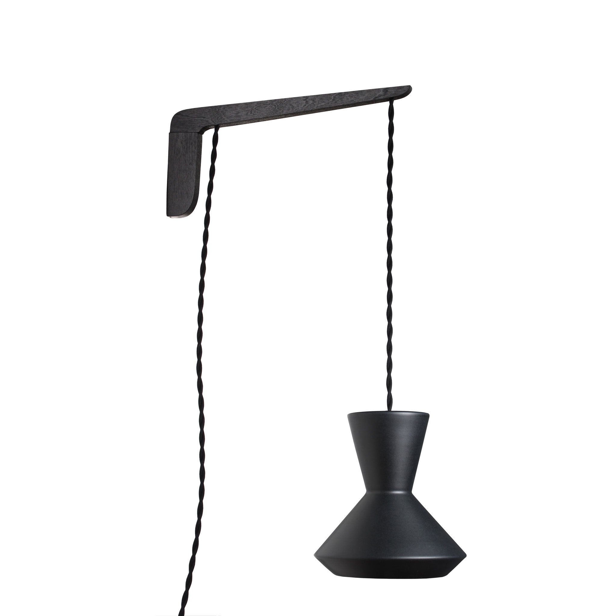 Bobbie Swing shown in Eclipse Black Glaze with Black Stained wood finish and Black Twist cord