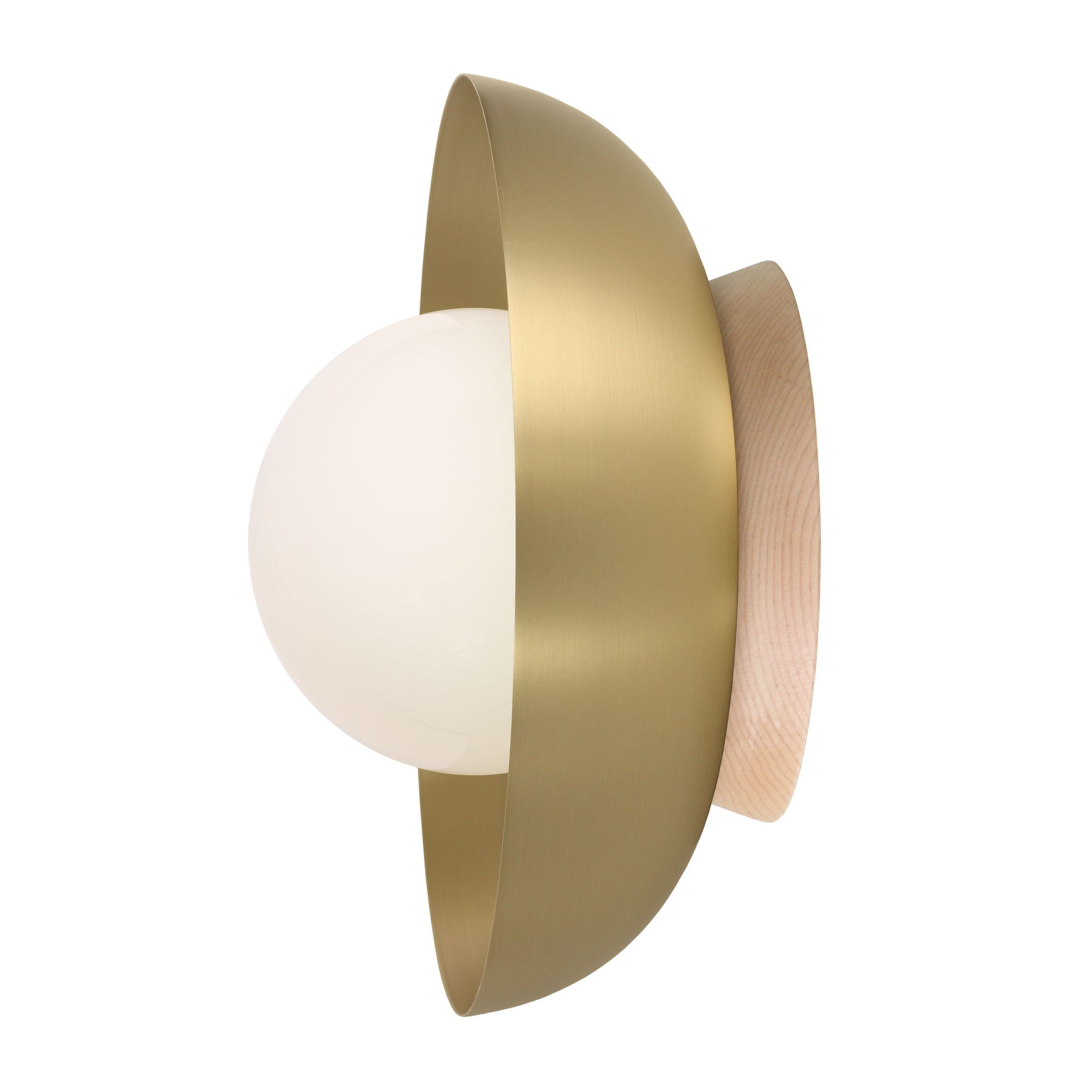 Lexi Large 6” shown with a Solid shade in Brass and Maple canopy
