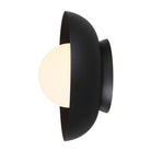 Lexi Large 6” shown with a Solid shade in Matte Black and Black Stained wood finish canopy