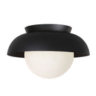 Lexi Large 8” shown with a Solid shade in Matte Black and Black Stained finish canopy