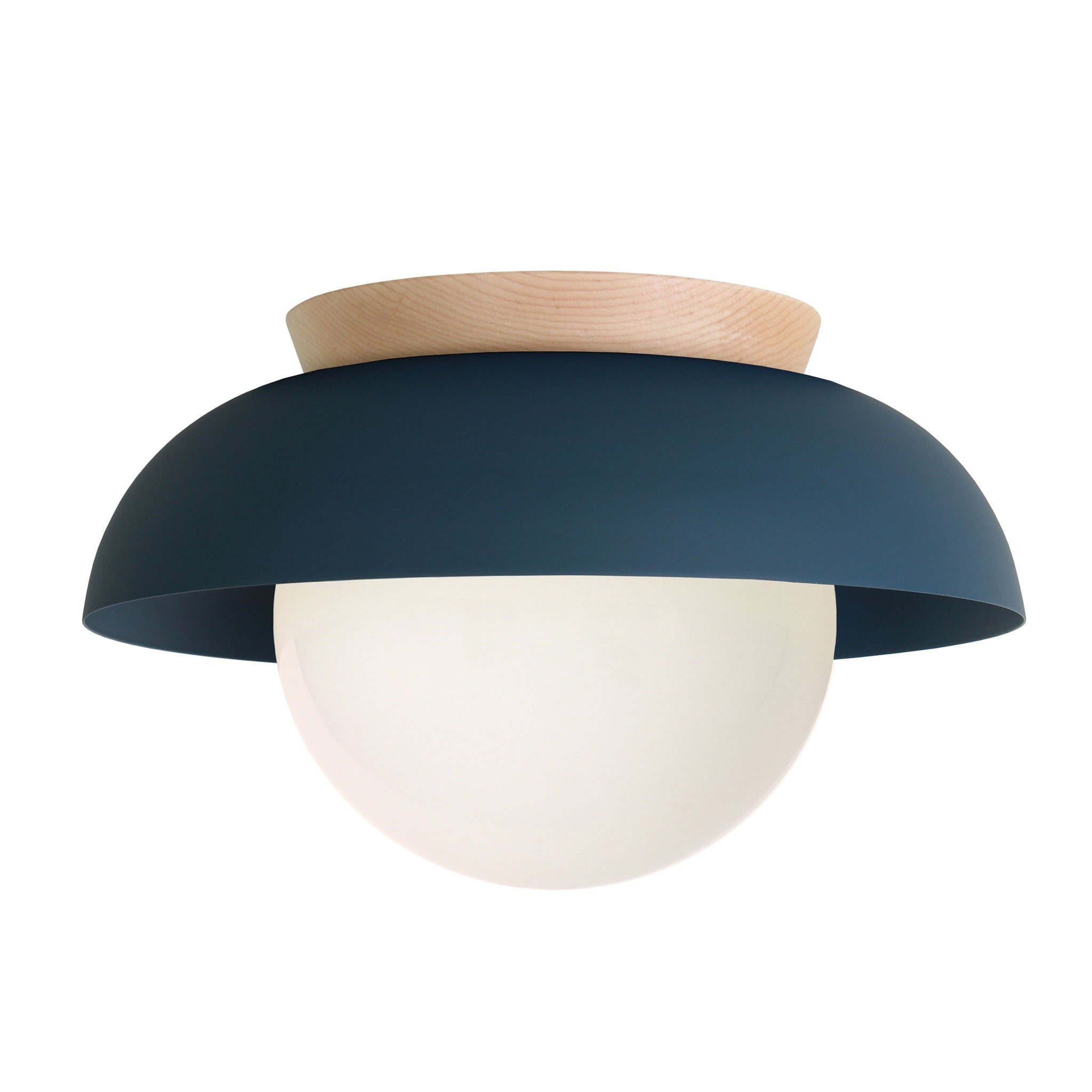 Lexi Large 8” shown with a Solid shade in Ocean Blue and Maple canopy