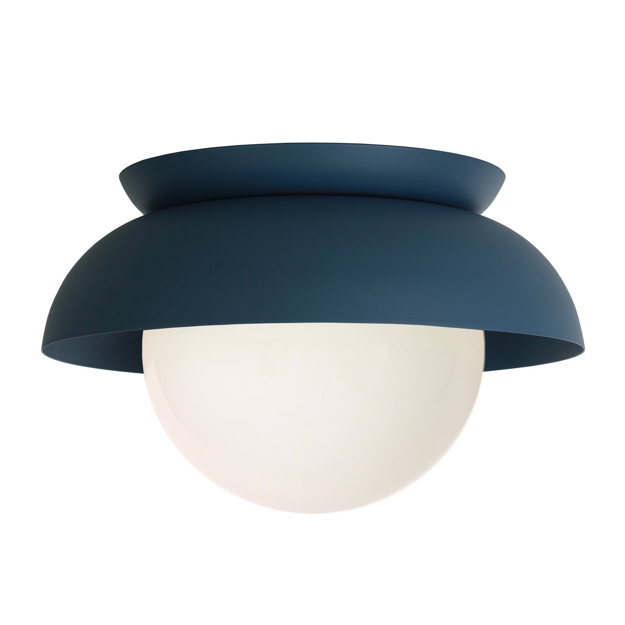 Lexi Large 8” shown with a Solid shade in Ocean Blue and Ocean Blue Metal finish canopy