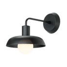 Sally Sconce with Wood Canopy shown in Matte Black with Matte Black fixture finish and Black Stained wood canopy