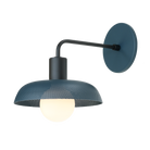 Sally Sconce shown with a Perforated shade in Ocean Blue and Matte Black fixture finish