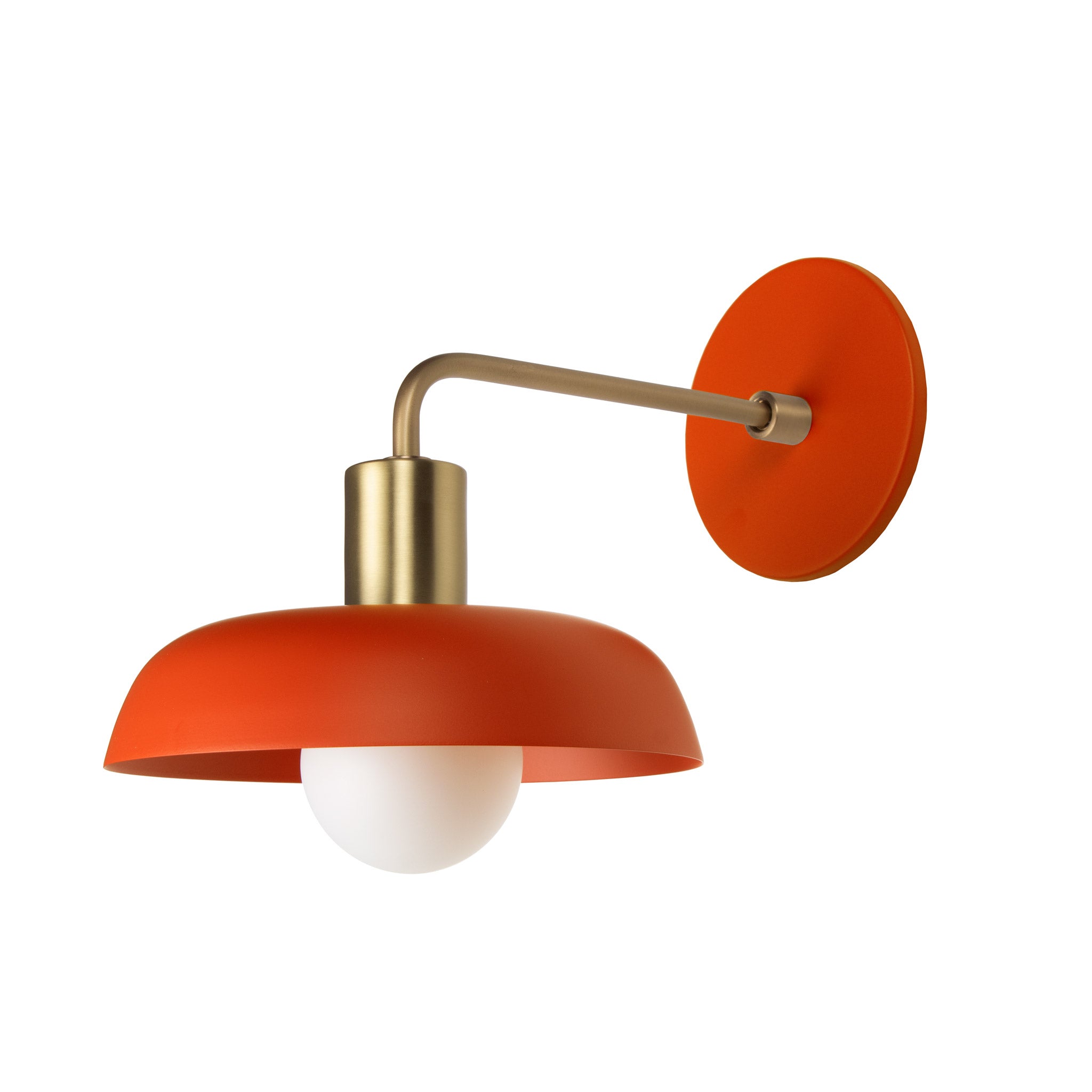 Sally Sconce shown with a Solid shade in Persimmon and Brass fixture finish