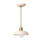 Terra Pendant shown in Bone ceramic finish with Brass metal