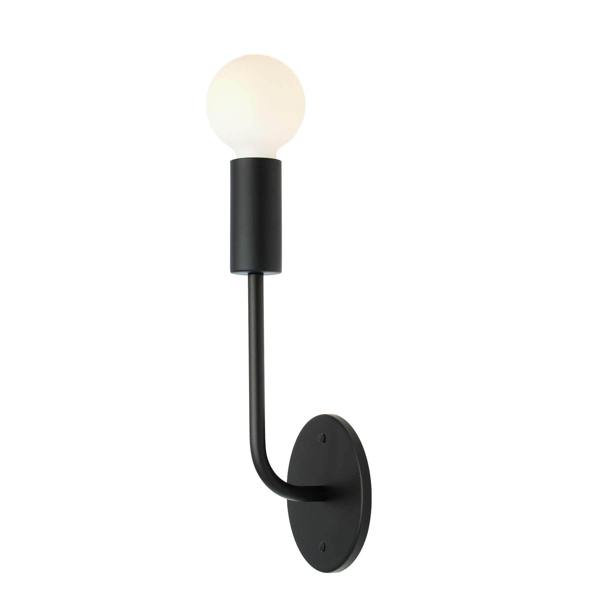 Timberline Sconce shown in Matte Black with Tala Sphere II LED Light Bulb