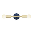 Venus with Ceramic Canopy shown in Brass with Swift ceramic canopy pattern in Indigo Blue