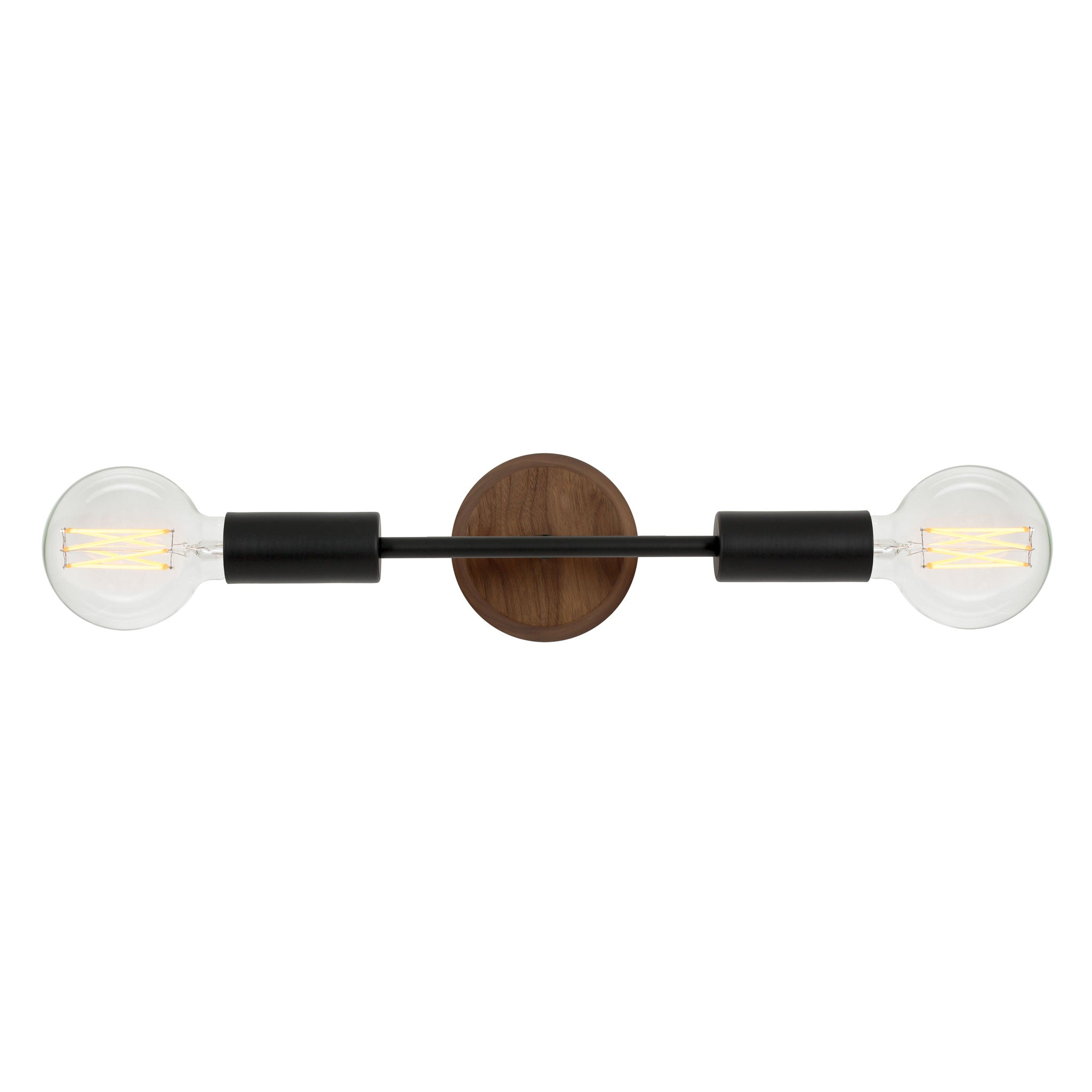Venus with Wood Canopy shown in Matte Black with Walnut
