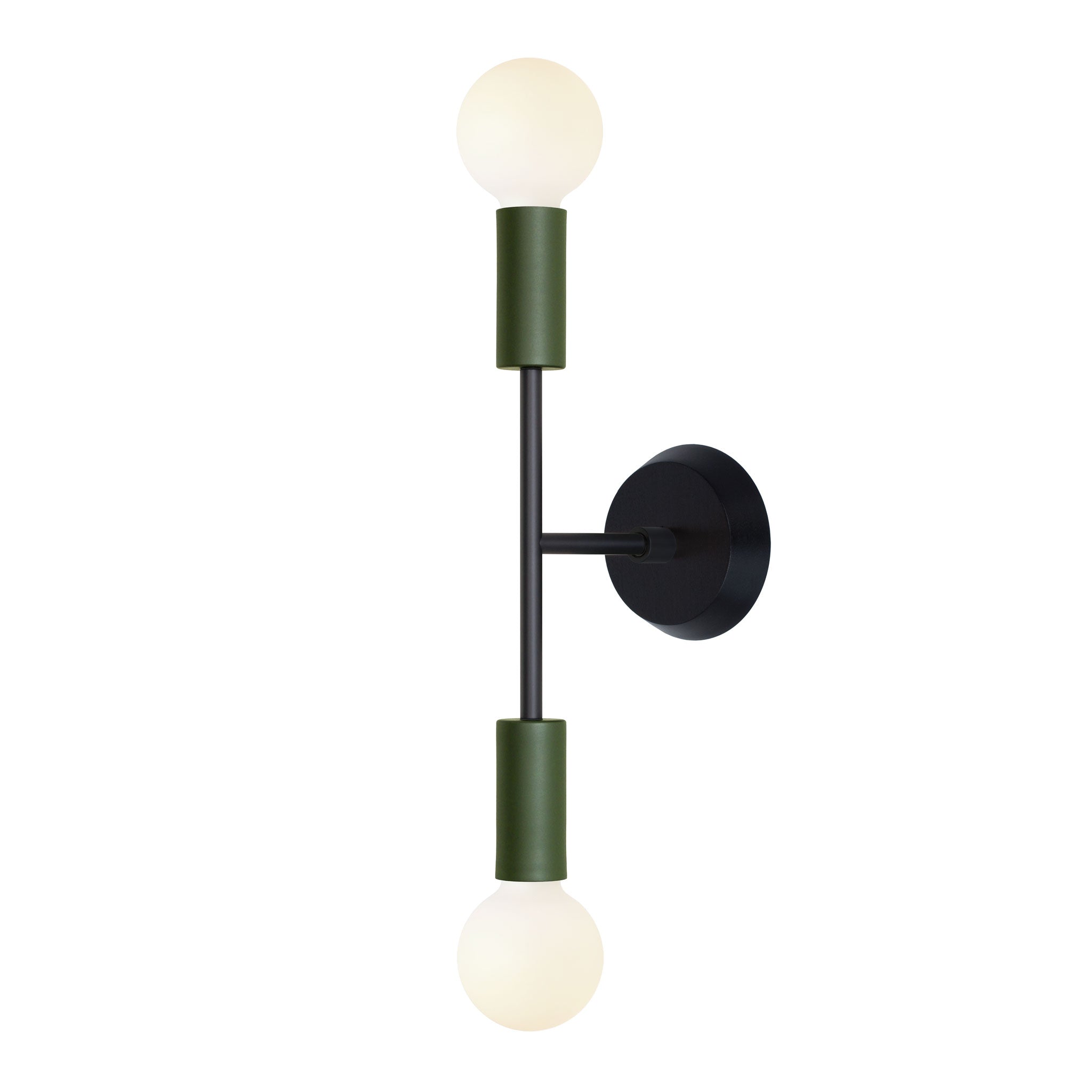 Venus with Wood Canopy shown in Secret Garden Green with Matte Black with Black Stained  wood