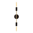 Venus Long shown in Matte Black cup and canopy finish with Brass accent finish