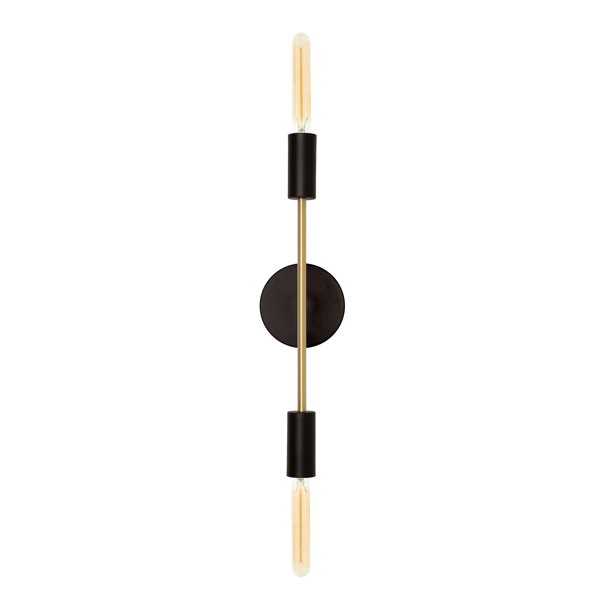 Venus Long shown in Matte Black cup and canopy finish with Brass accent finish