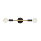 Venus Long shown in Matte Black cup and canopy finish with Brass accent finish