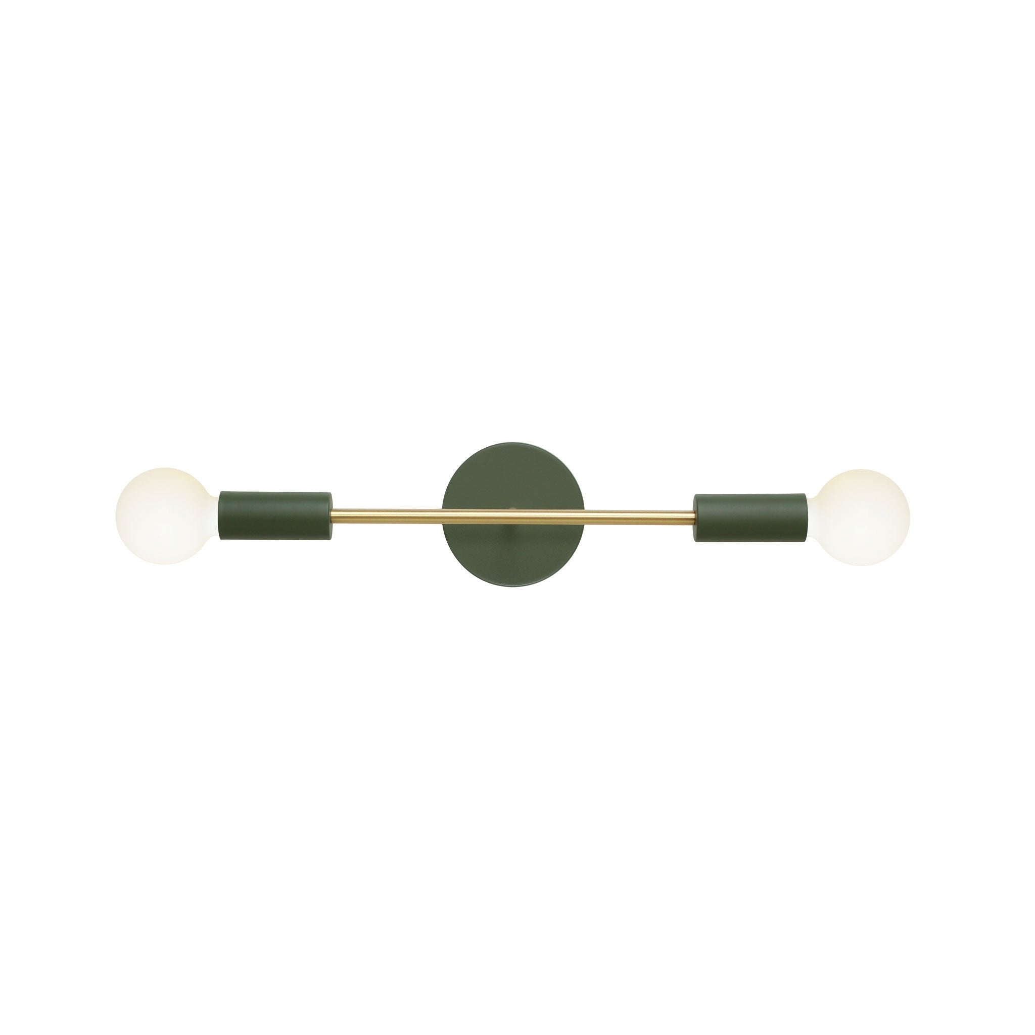 Venus Long shown in Secret Garden Green cup finish with Brass accent finish and Swift pattern Forest Green ceramic canopy