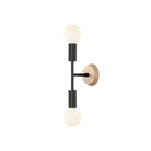A Venus Mini With Wood Canopy In Black Finish On A White Background
