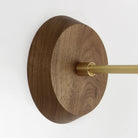 Wood Canopy shown in Walnut with Brass arm