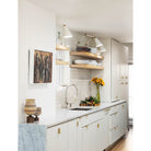 Tilt Cone Double Articulated shown in White with Brass Accents. Interior design by Zoe Feldman Design. Photo by Jenn Verrier