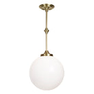 Bijou Pendant shown in Brass with an Opal 12" Globe