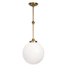 Bijou Pendant shown in Heirloom Brass with an Opal 12" Globe