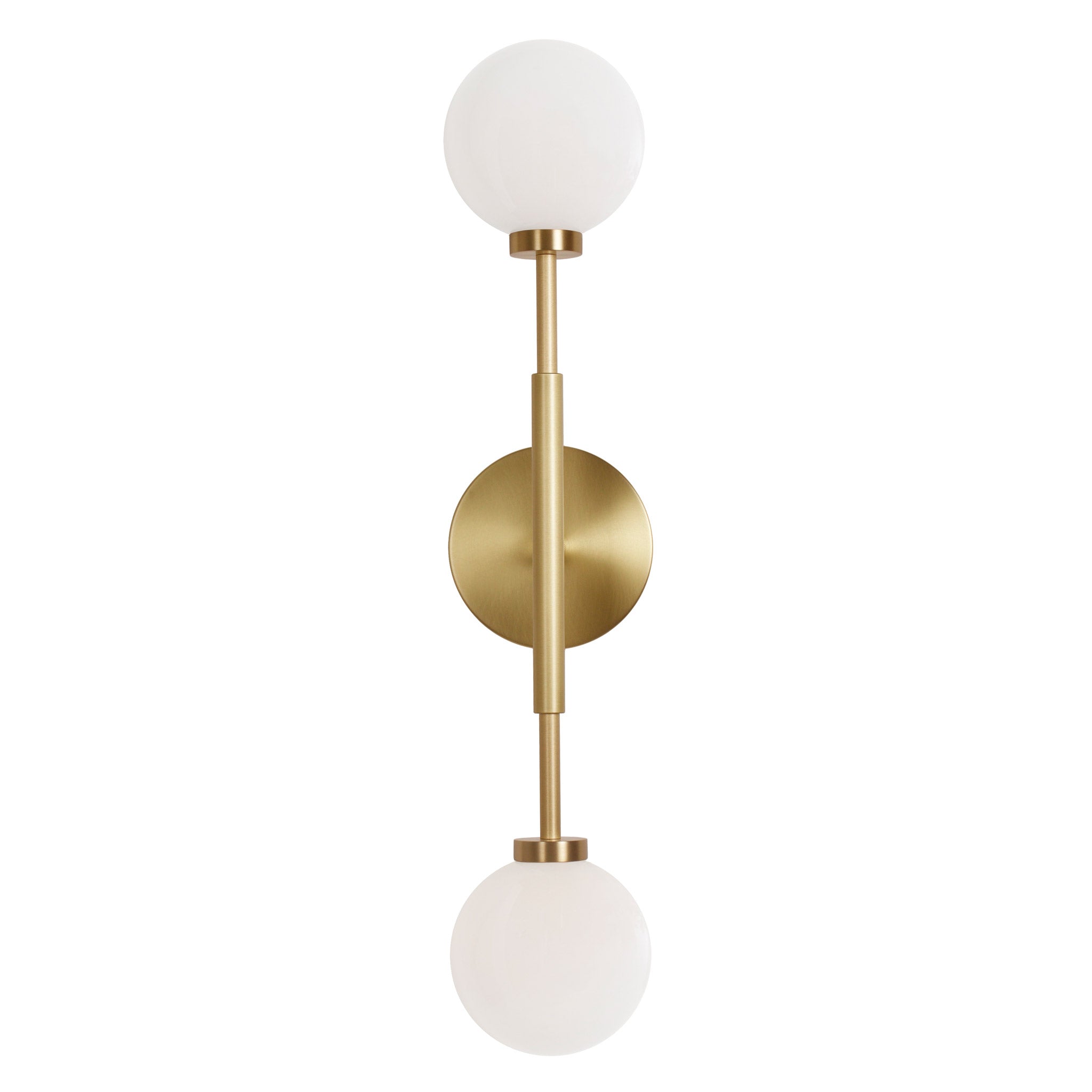 Heron Double Sconce shown in Brass