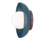 Lexi Large 6” shown with a Perforated shade in Ocean Blue and Walnut canopy