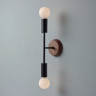 Venus with Wood Canopy shown in Matte Black with Walnut
