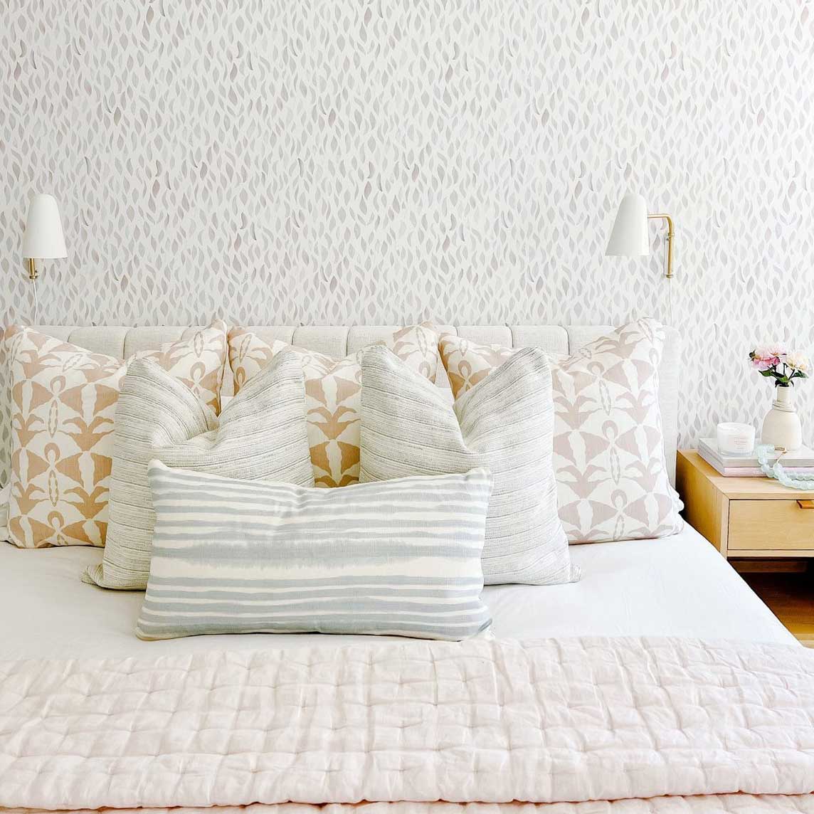 Wildwood Swing shown in White with Brass. Interior Design by Eileen Lane Design