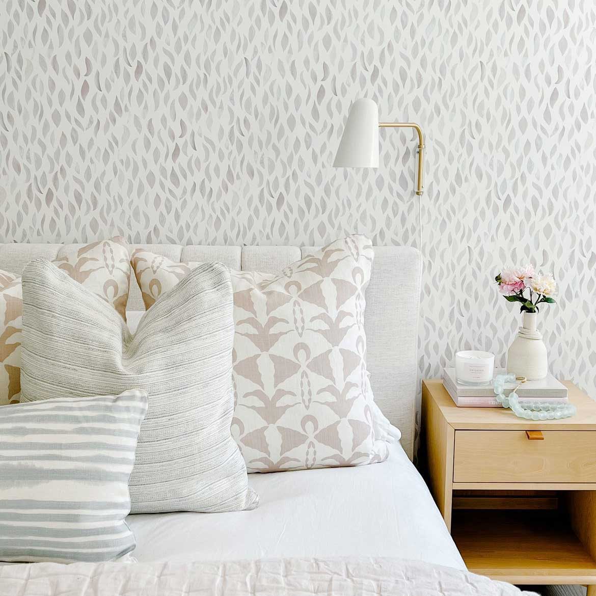 Wildwood Swing shown in White with Brass. Interior Design by Eileen Lane Design