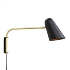 Cedar and Moss Wildwood Swing shown in Matte Black with Brass with plug-in cord