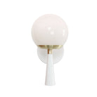 Audrey 6" shown in White with Brass with an Opal 6" globe