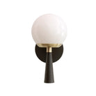 Audrey 6" shown in Matte Black with Brass with an Opal 6" globe