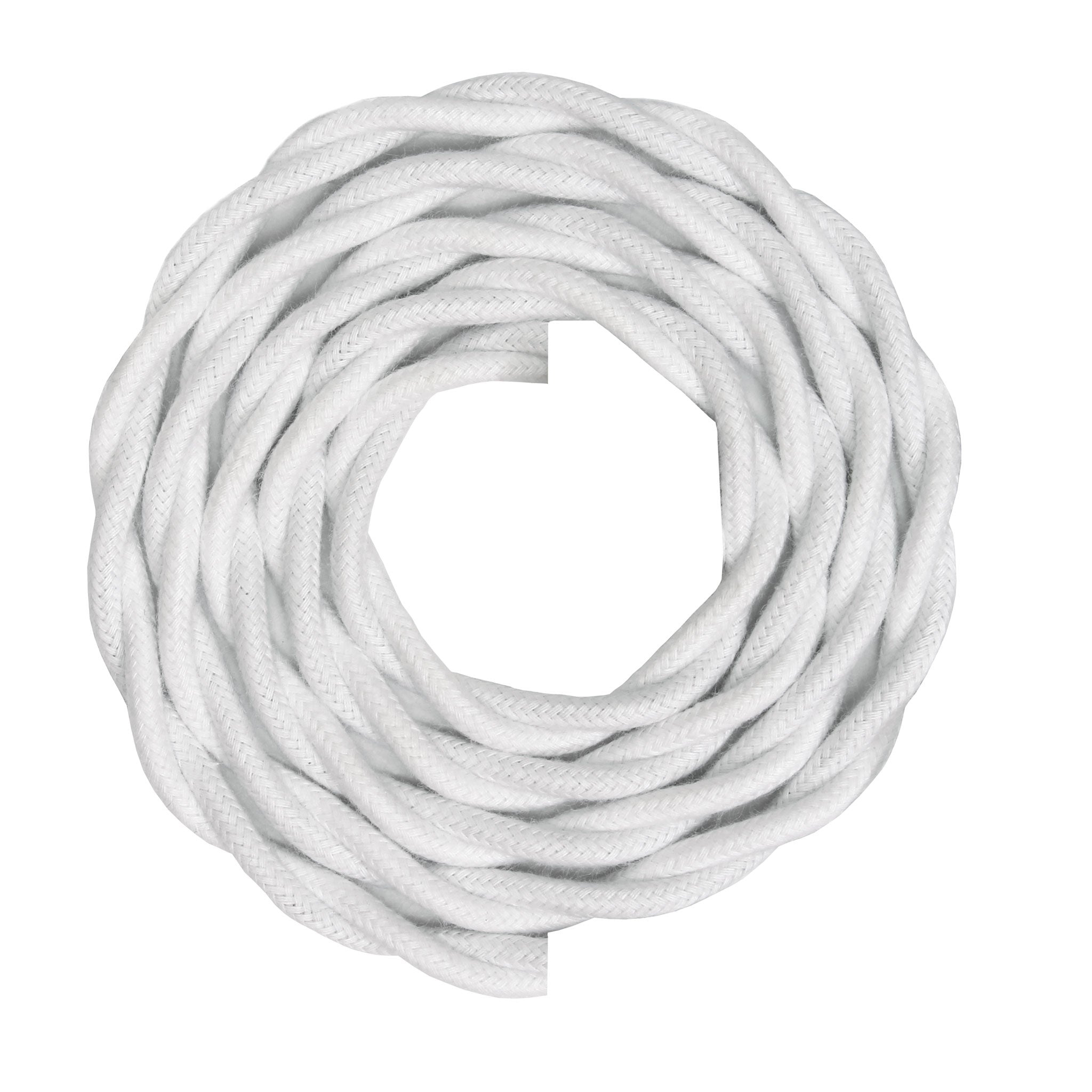 Twisted Cloth Cord shown in White